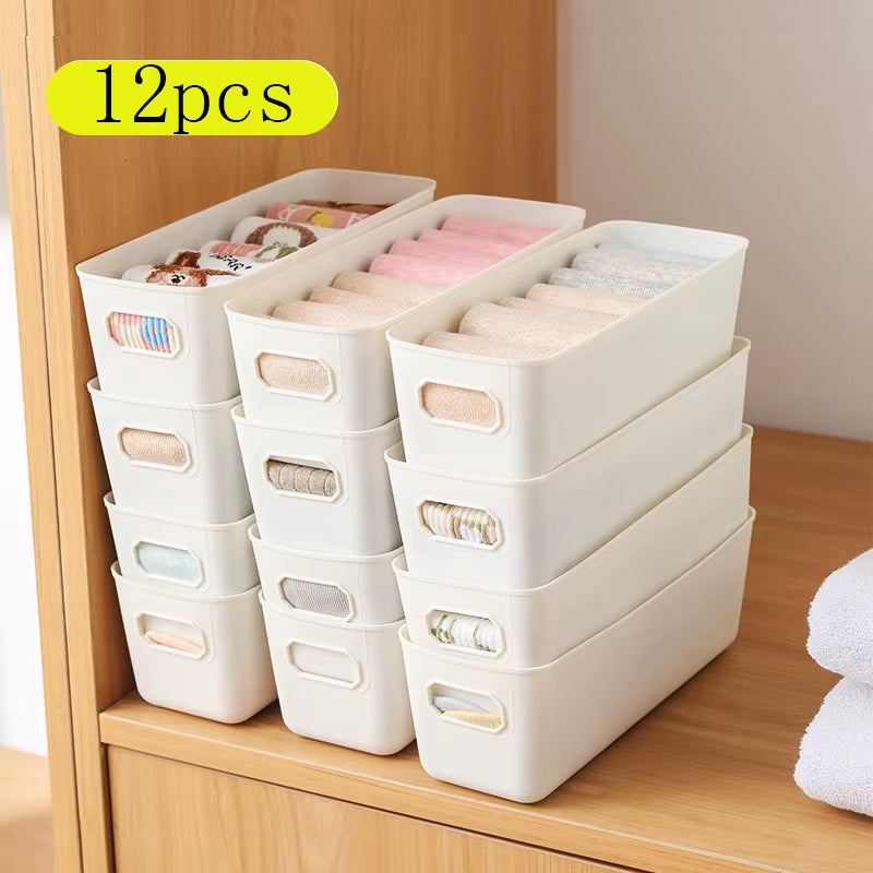 12Pcs Multifunctional Storage Box, Durable Large Capacity Desktop Storage Box Suitable for Storing Miscellaneous Items