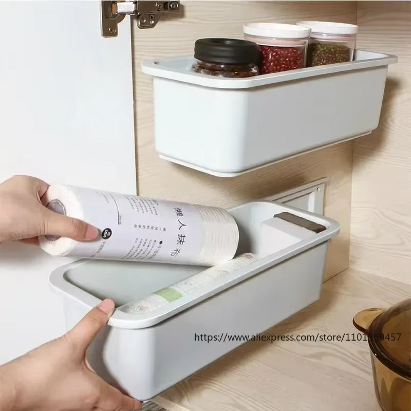 Kitchen under Sink Organizer Storage Box Wall-Mounted Door Spices Condiments Kitchen Organizers for Pantry Cabinet Closet Box
