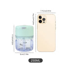 250Ml Mini Rechargeable Garlic Chopper Meat Grinder, Durable and Sturdy, Suitable for Crushing Garlic, Chili, Onions, Minced Meat, Nuts and More