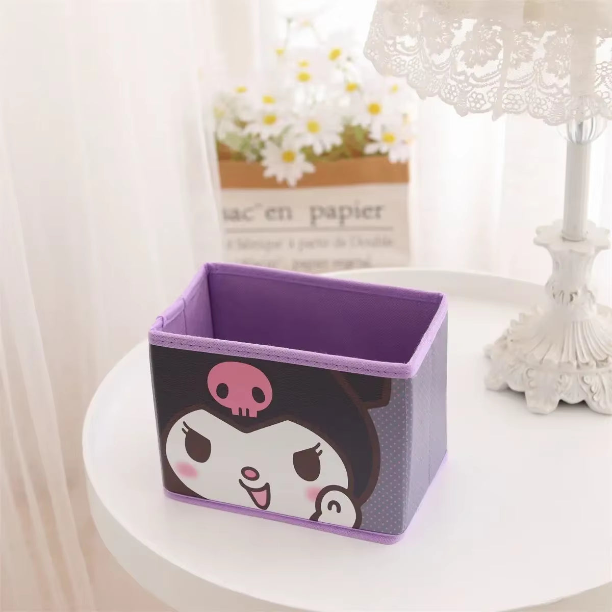 Cartoon Sanrio Hello Kitty Non-Woven Foldable My Melody Home Snacks Clothing Book Storage Box Kuromi Desktop Sundry Storage Gift
