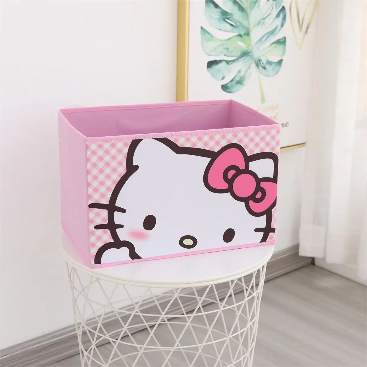 Cartoon Sanrio Hello Kitty Non-Woven Foldable My Melody Home Snacks Clothing Book Storage Box Kuromi Desktop Sundry Storage Gift
