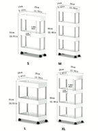 1Pcs 3/4 Tier Rolling Utility Cart Storage Shelf Movable Gap Storage Rack Kitchen Bathroom Slim Slide Organizer Shelf Livingroom