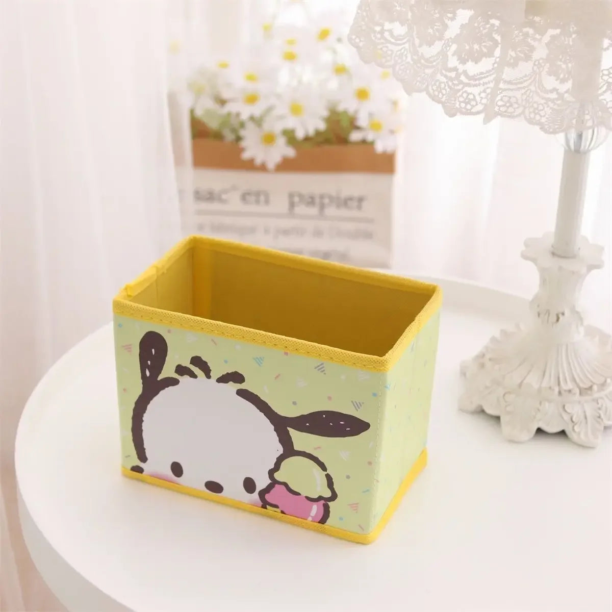 Cartoon Sanrio Hello Kitty Non-Woven Foldable My Melody Home Snacks Clothing Book Storage Box Kuromi Desktop Sundry Storage Gift