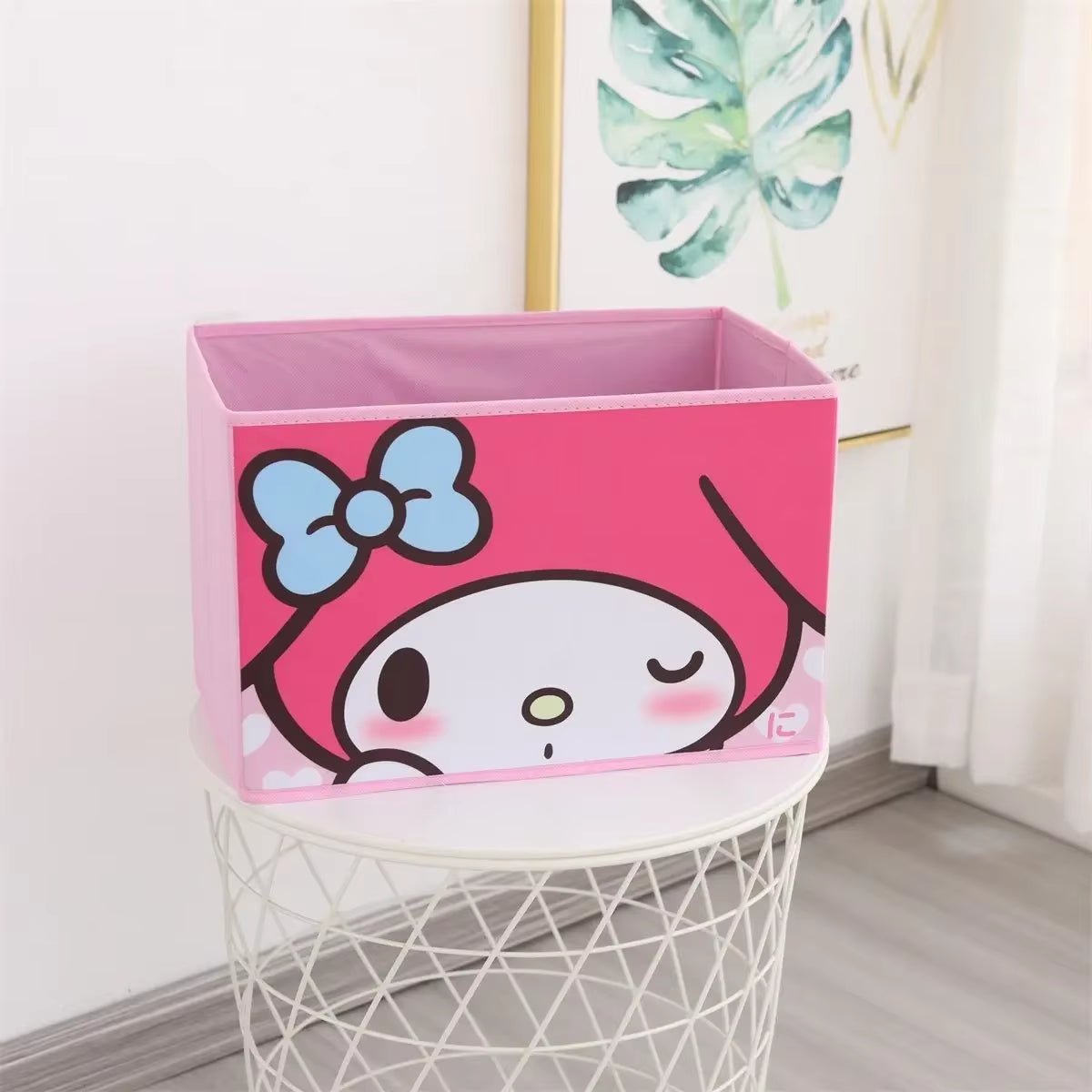 Cartoon Sanrio Hello Kitty Non-Woven Foldable My Melody Home Snacks Clothing Book Storage Box Kuromi Desktop Sundry Storage Gift